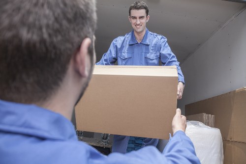 Removal team managing a move in Westminster city streets