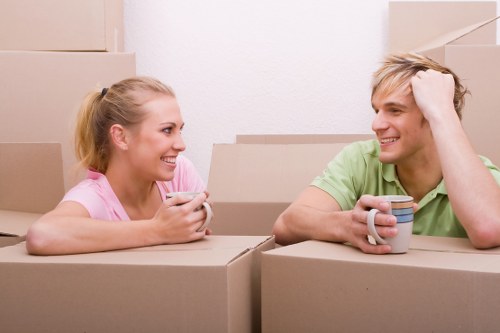 Professional movers handling a local office move in Westminster