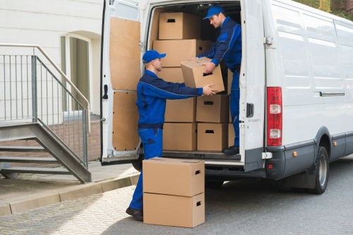 Packed boxes and household items for a Westminster relocation