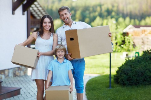 Professional moving team handling a Westminster property move