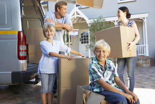 Local moving team loading furniture in central London