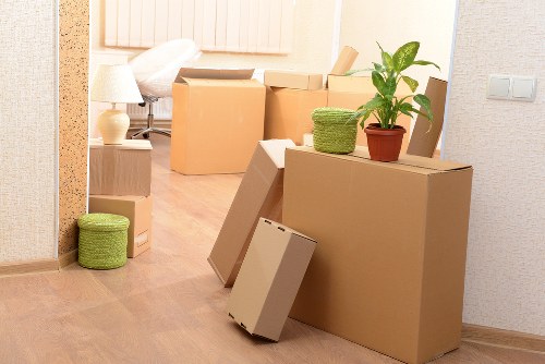 Boxes and furniture being loaded for a local Westminster relocation